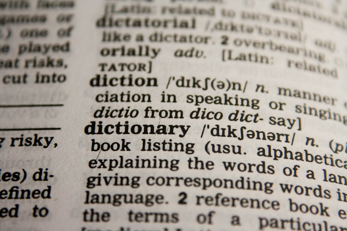 A picture of a dictionary